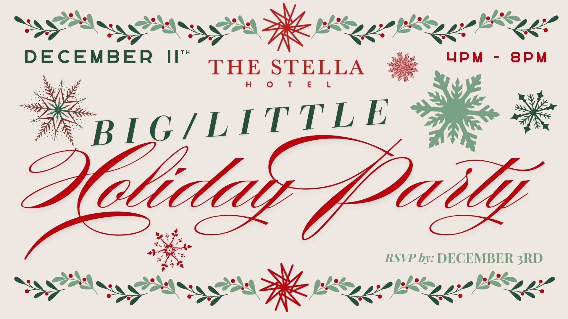 The Stella Hotel Big/Little Holiday Party